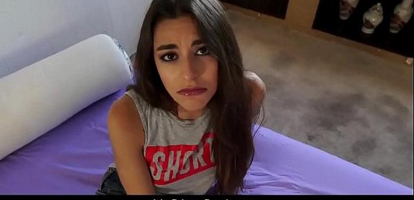  Brunette teen Arielle takes POV dicking and cum in mouth from her stepdad